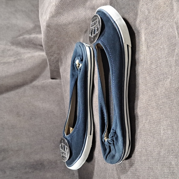 Zigi Girl Navy Blue Nubuck Suede Leather Slip Ons VG- US 7.5 - Picture 10 of 16